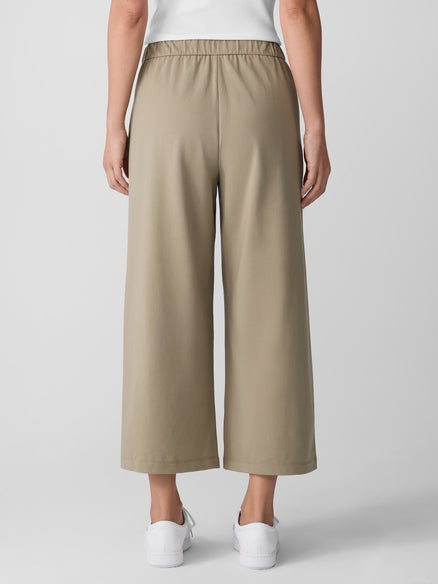 Eileen Fisher Pima Cotton Stretch Jersey Wide-Leg Pant