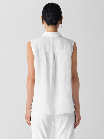Eileen Fisher Organic Handkerchief Linen Sleeveless Shirt