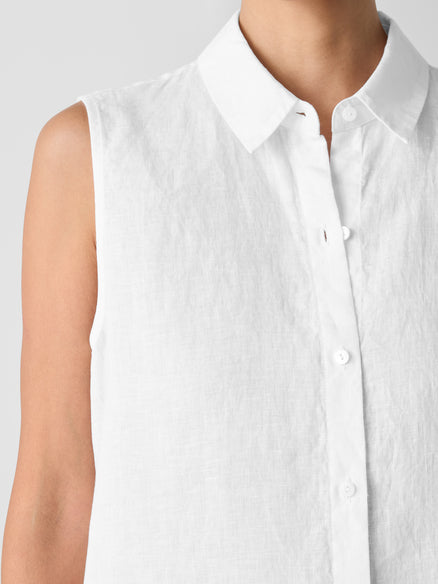 Eileen Fisher Organic Handkerchief Linen Sleeveless Shirt