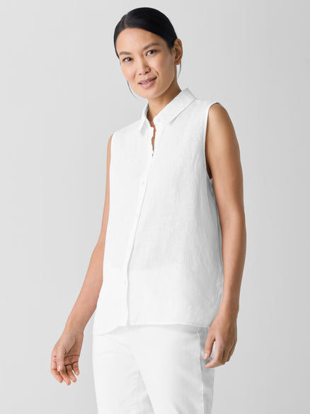 Eileen Fisher Organic Handkerchief Linen Sleeveless Shirt