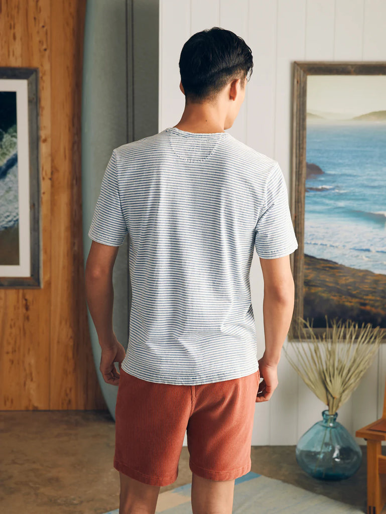 Faherty Short-Sleeve Indigo Pocket Tee