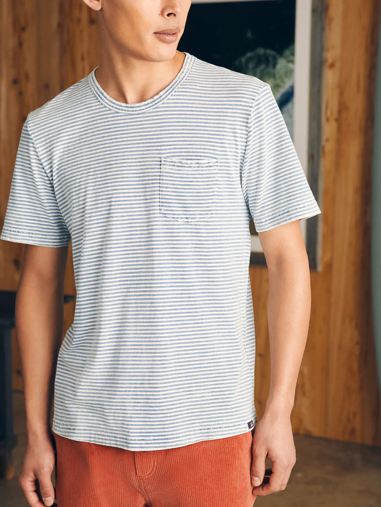 Faherty Short-Sleeve Indigo Pocket Tee