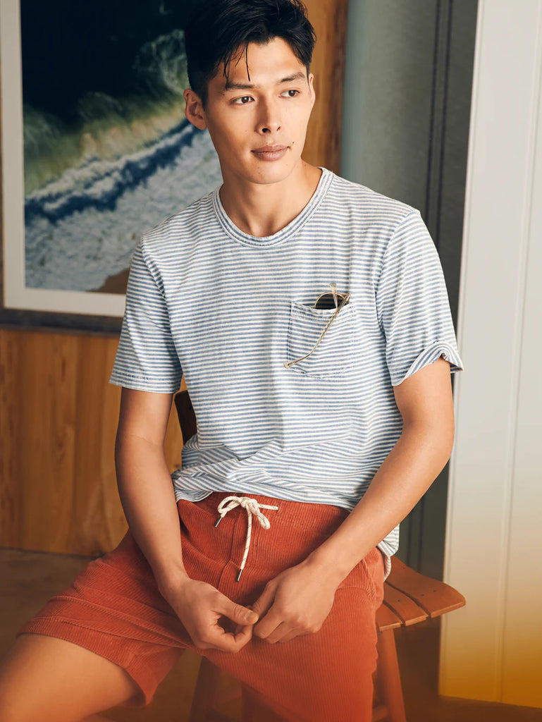 Faherty Short-Sleeve Indigo Pocket Tee