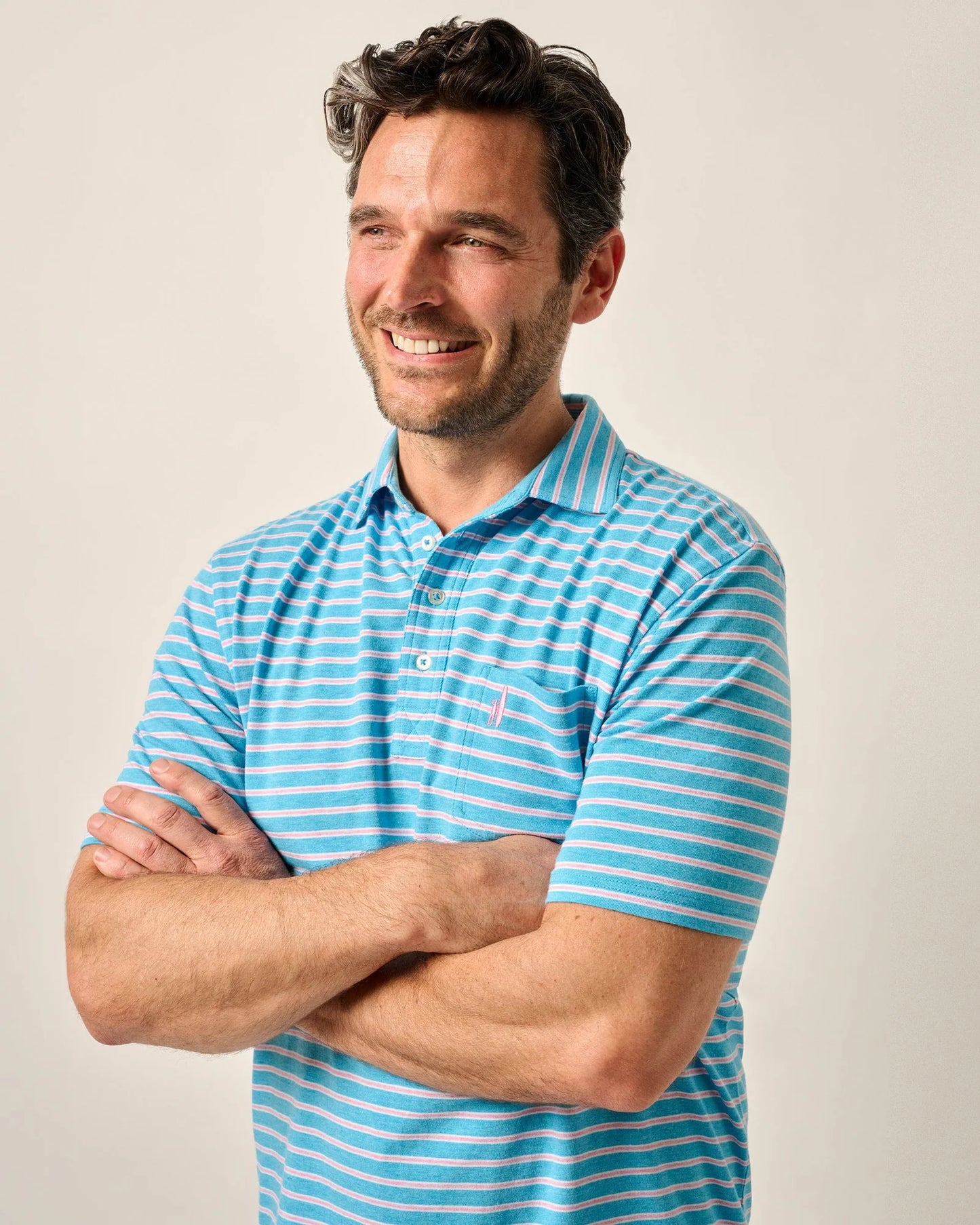 Johnnie-O Original 4-Button Polo - Matthis Stripe