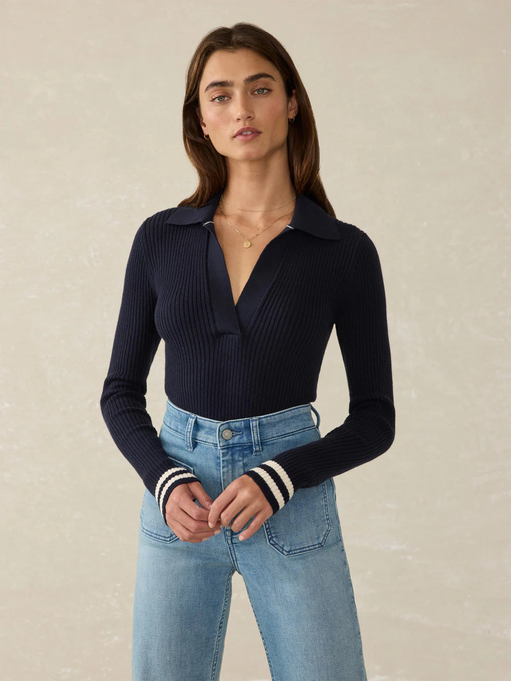 Faherty Stretch Cotton Cashmere Rib Polo