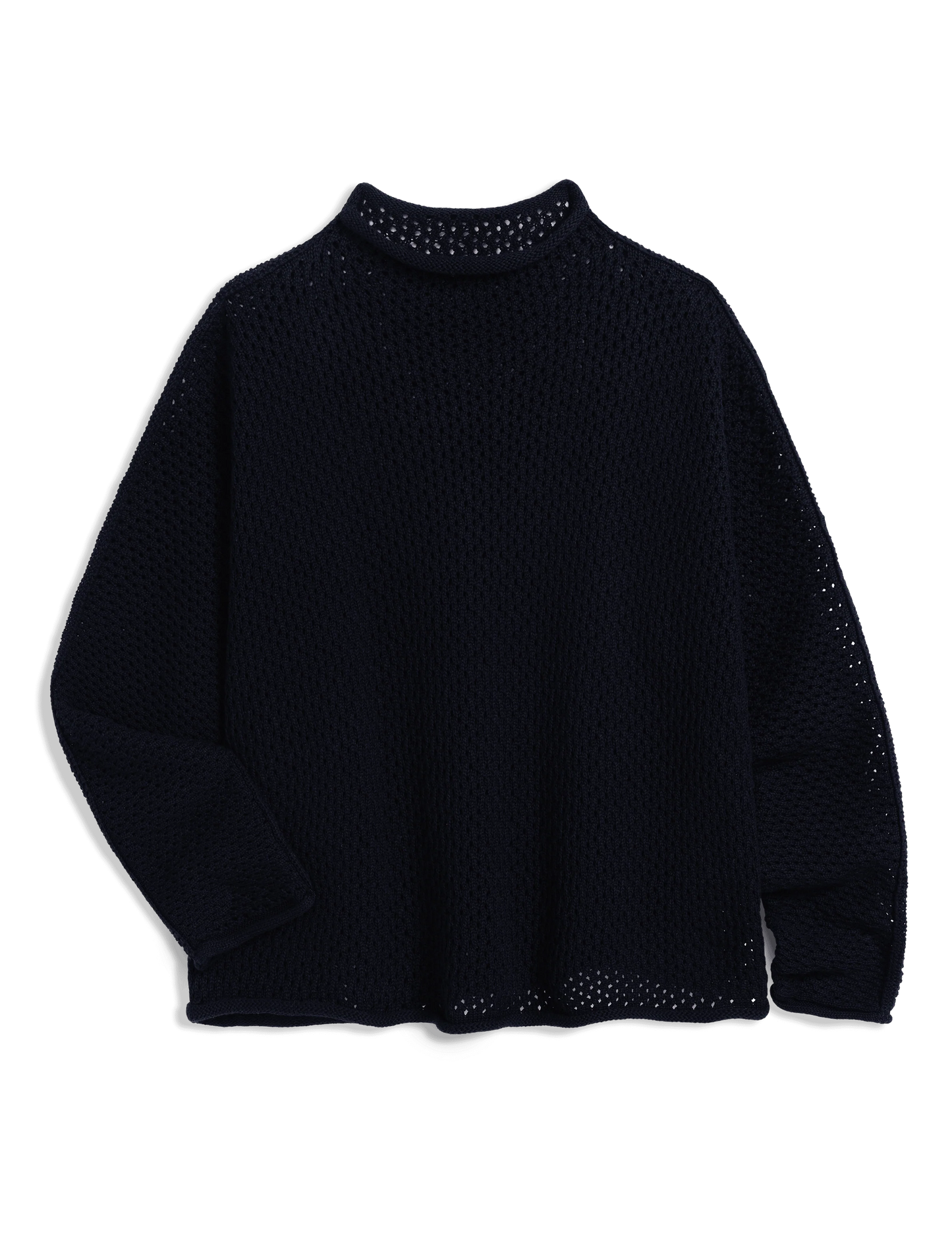 Frank & Eileen Monterey Pointelle Rolled Funnel Neck Sweater