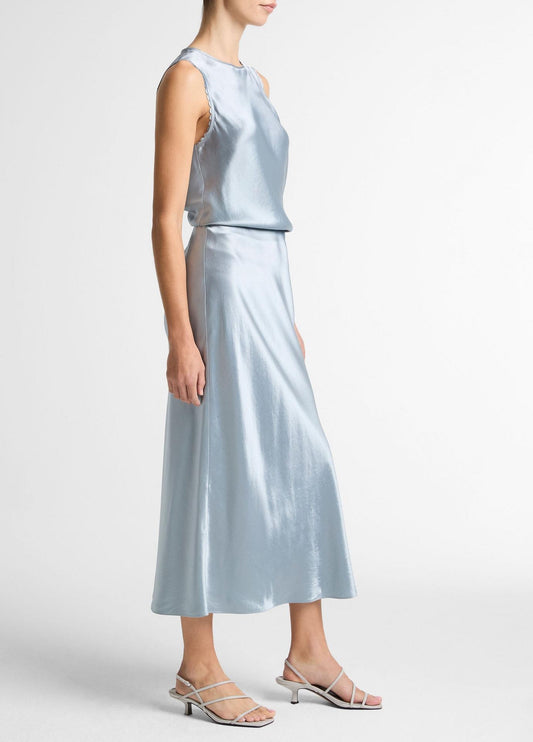 Vince Satin Side-Slit Slip Skirt