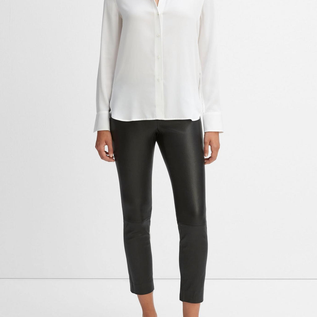 Vince Slim Fitted Stretch Silk Blouse