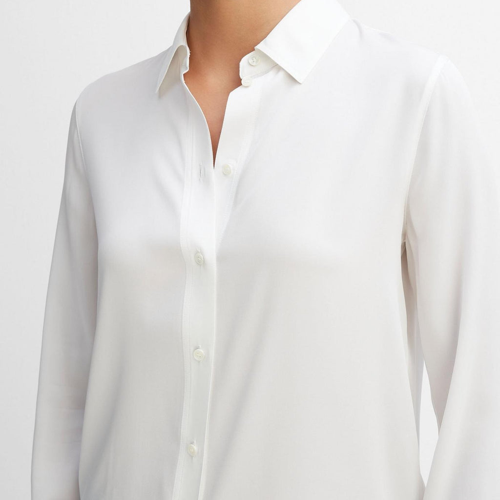Vince Slim Fitted Stretch Silk Blouse