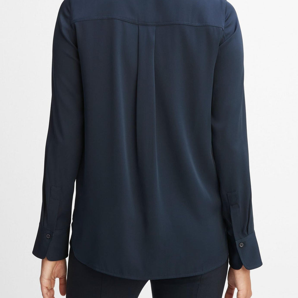 Vince Slim Fitted Stretch Silk Blouse