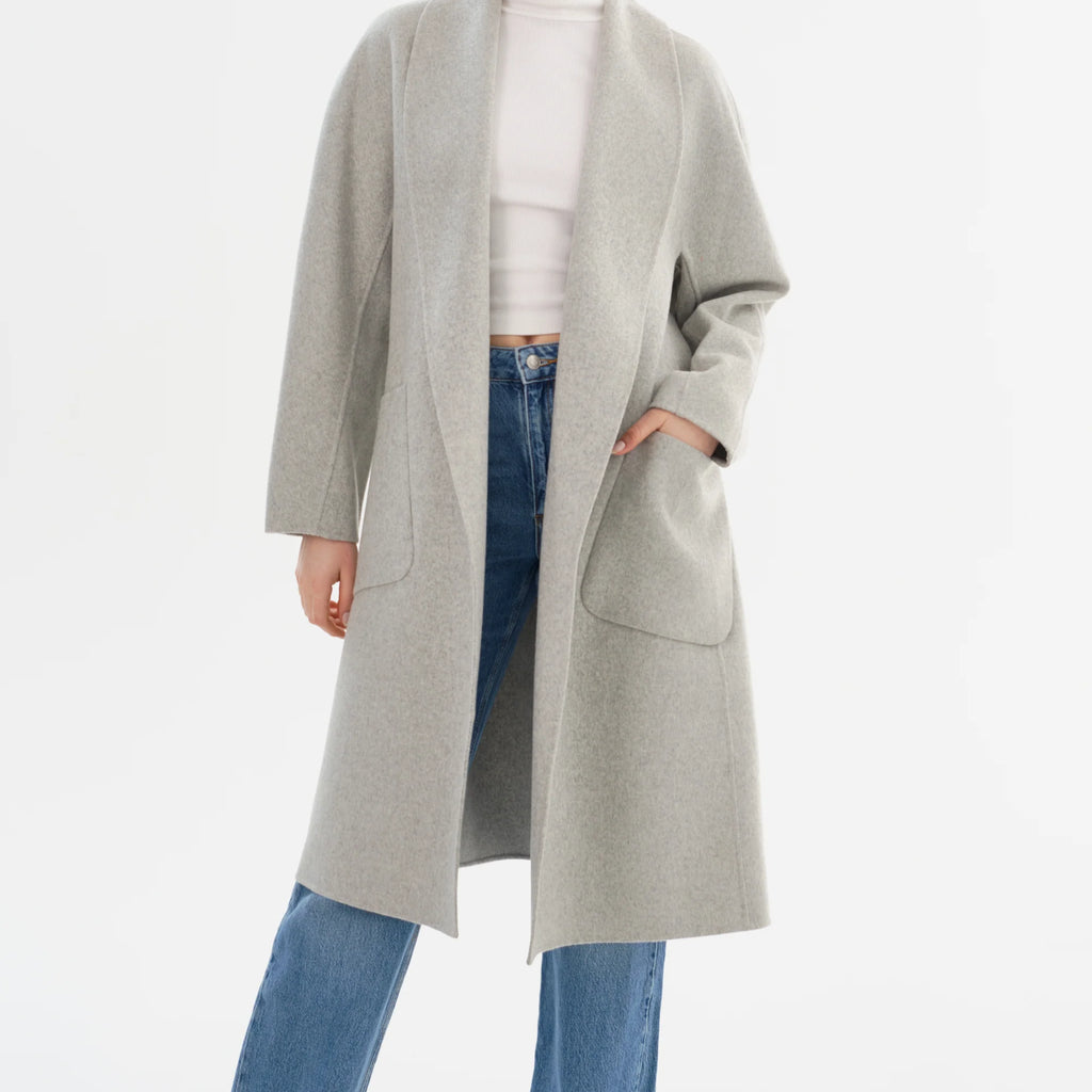 Lamarque Thara Shawl Collar Wool Coat