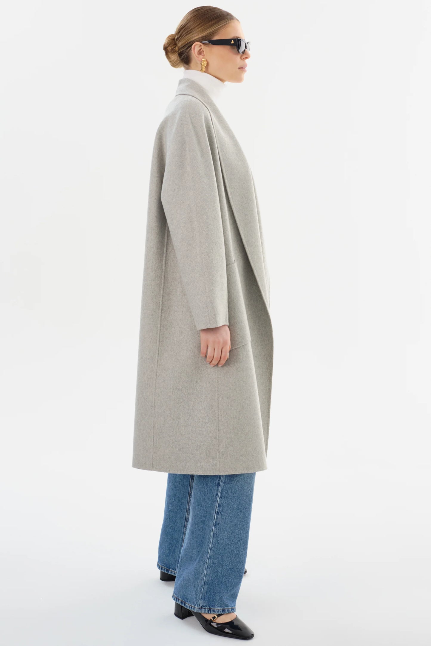 Lamarque Thara Shawl Collar Wool Coat
