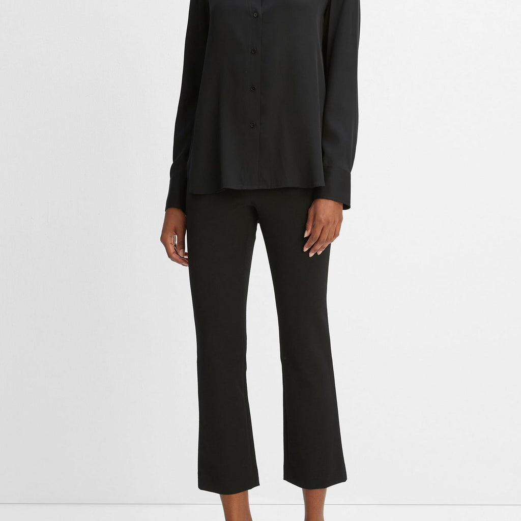 Vince Slim Fitted Stretch Silk Blouse