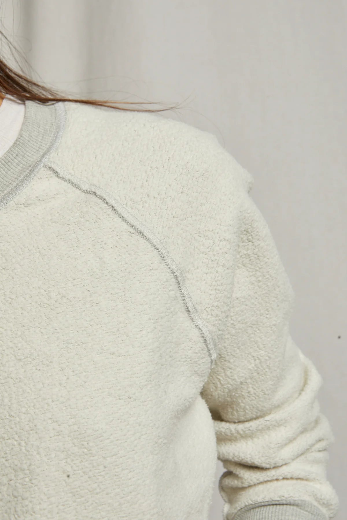 Perfect White Tee Ziggy Inside Out Cotton Fleece Shrunken Crew Sweatshirt