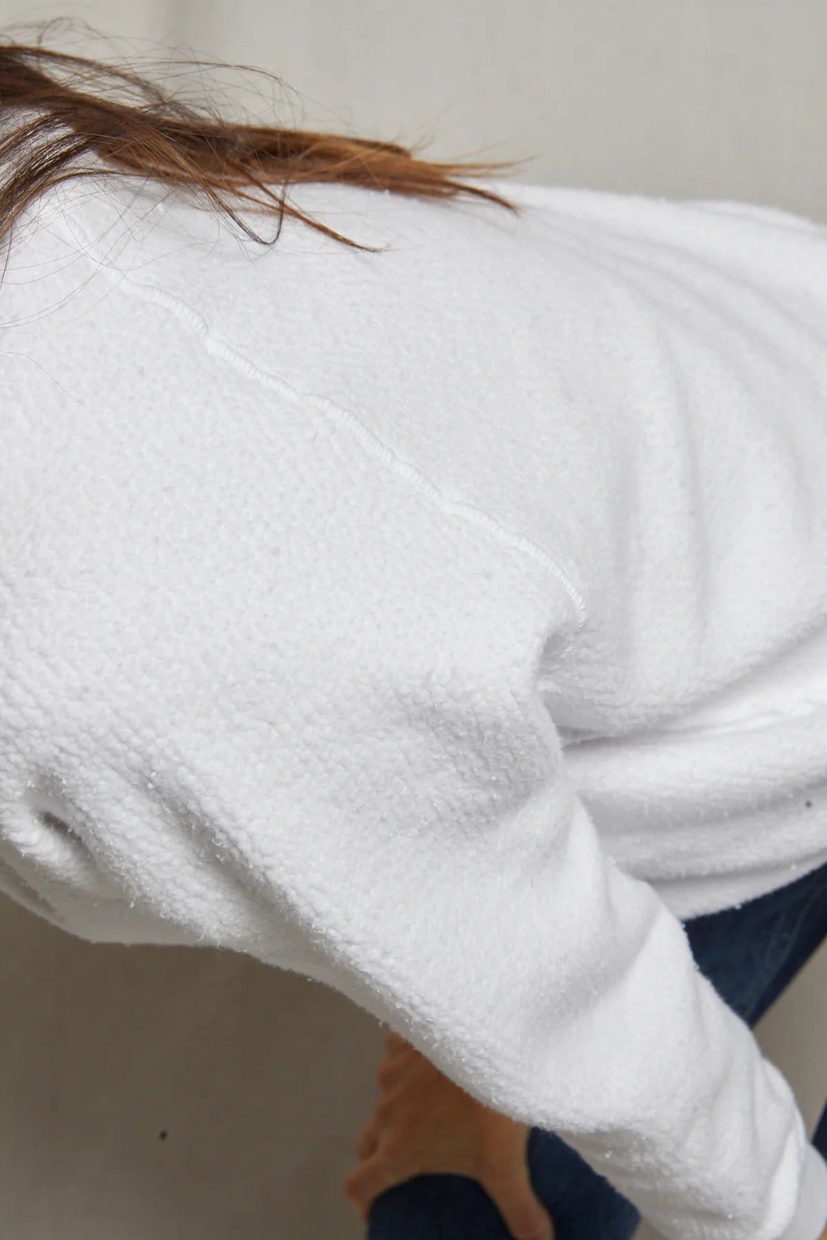 Perfect White Tee Ziggy Inside Out Cotton Fleece Shrunken Crew Sweatshirt