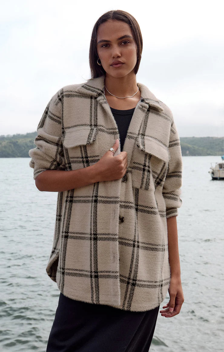 Z Supply Plaid Tucker Shirt Jacket