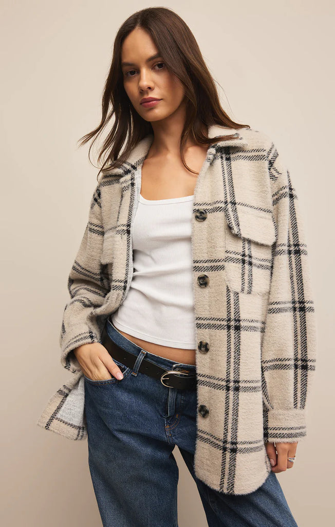 Z Supply Plaid Tucker Shirt Jacket