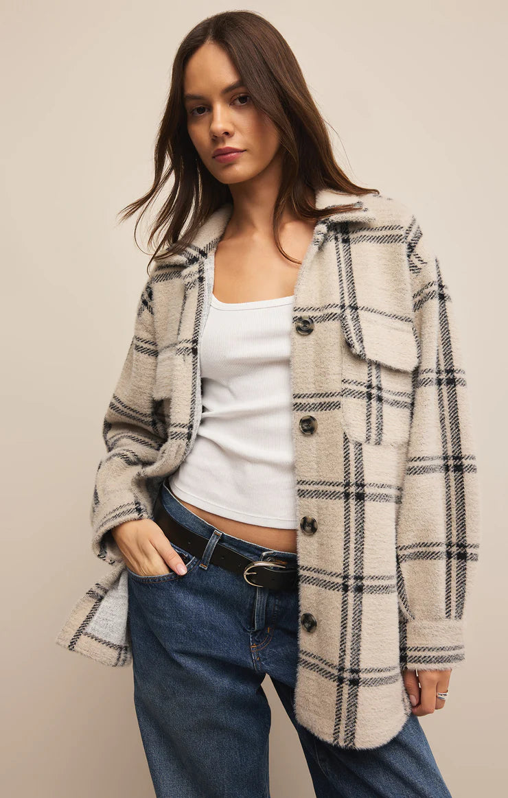 Z Supply Plaid Tucker Shirt Jacket