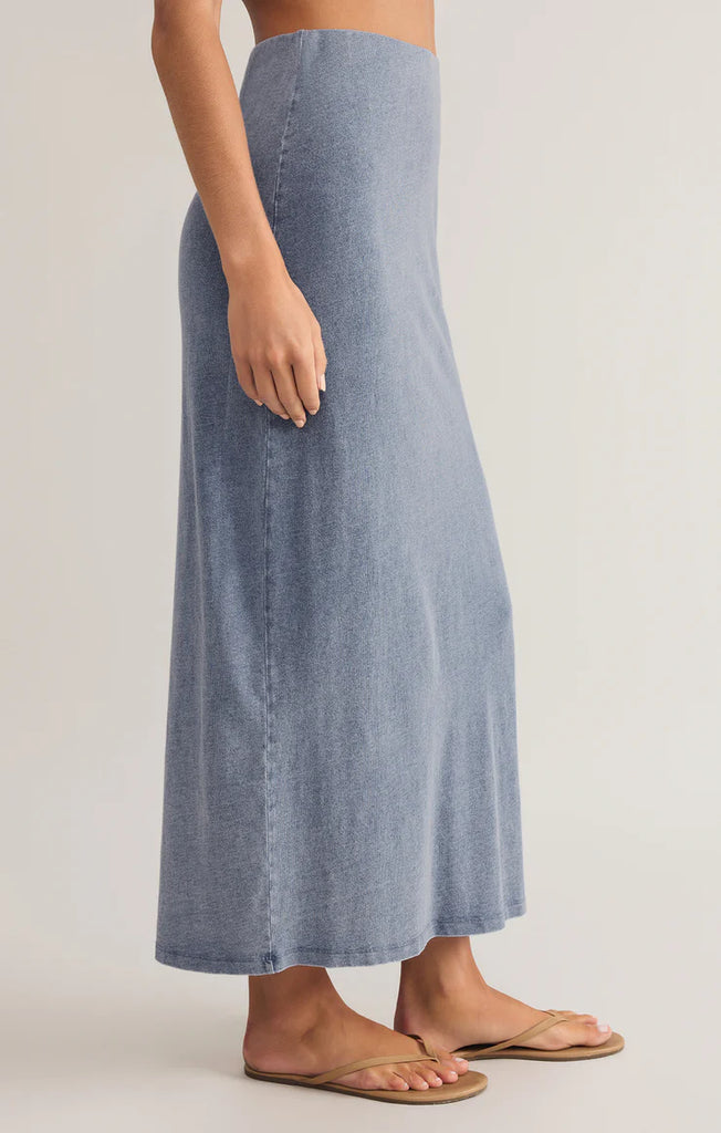 Z Supply Gail Jersey Denim Midi Skirt