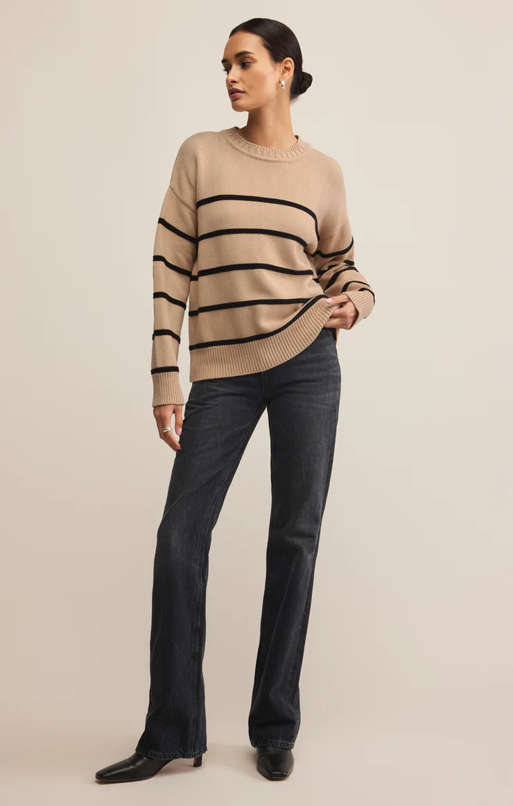 Z Supply Boyfriend Striped Cotton Sweater