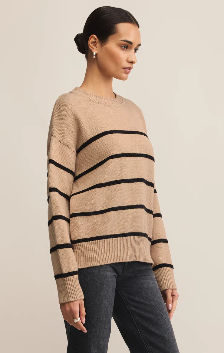 Z Supply Boyfriend Striped Cotton Sweater