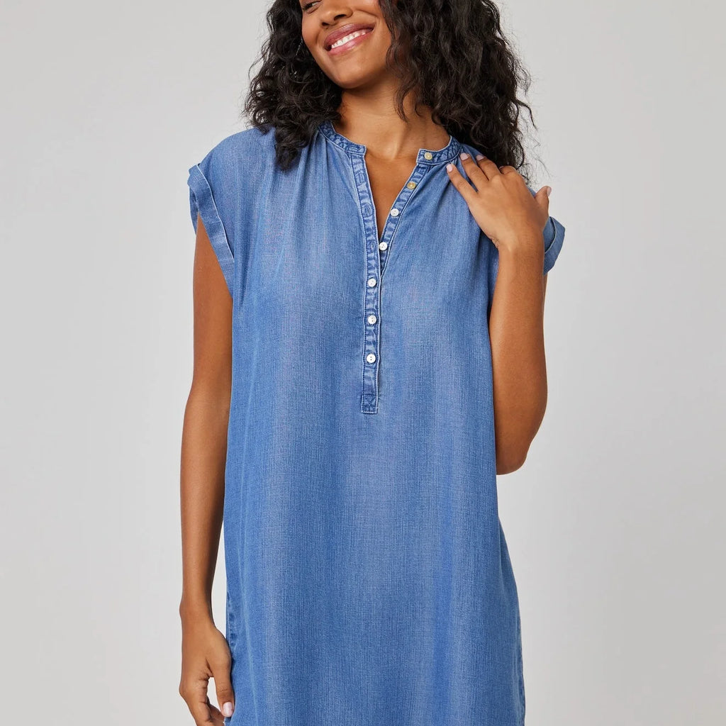 Bella Dahl Cap Sleeve Henley Dress