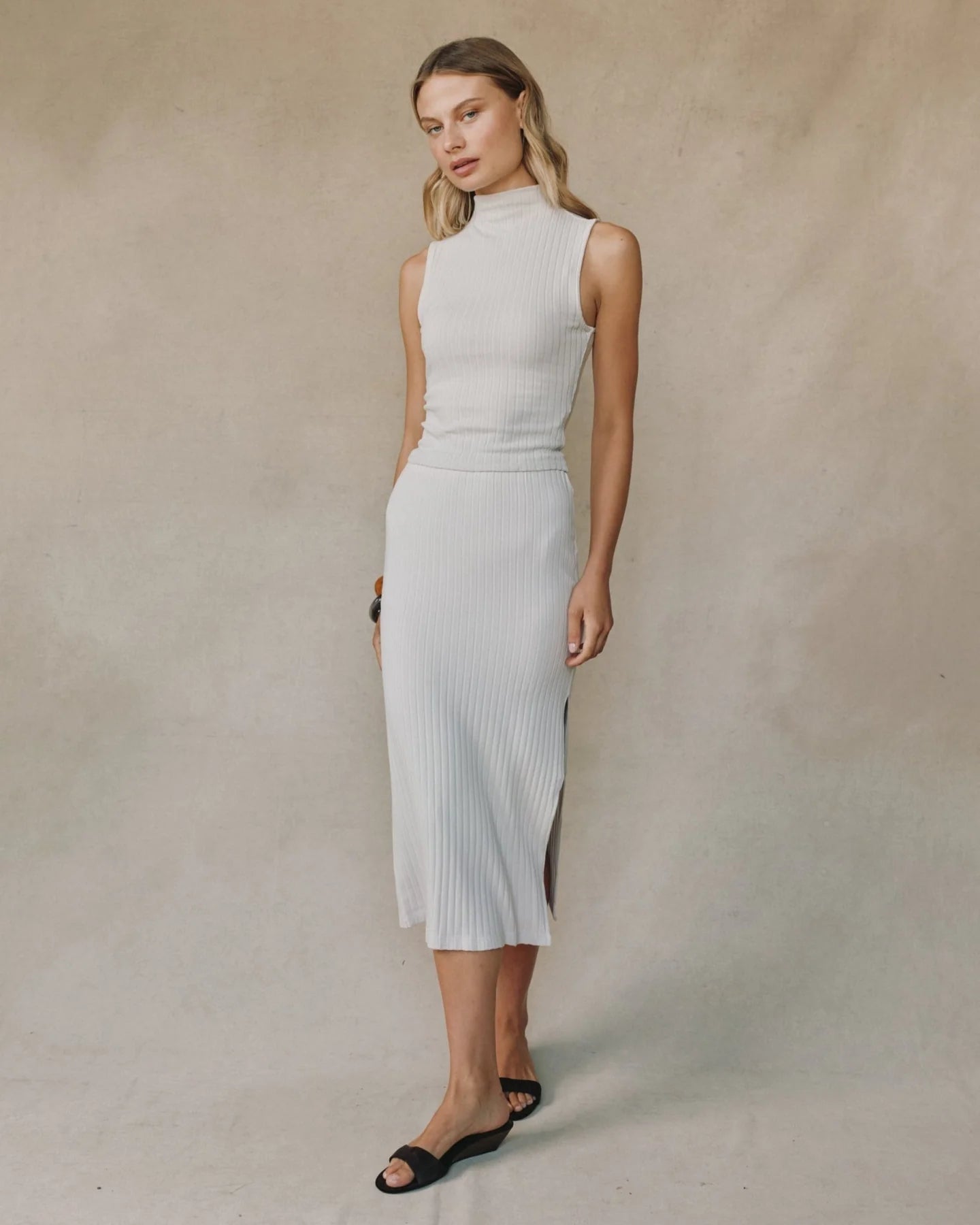 Bella Dahl Clean Waist Knit Skirt With Side Slit