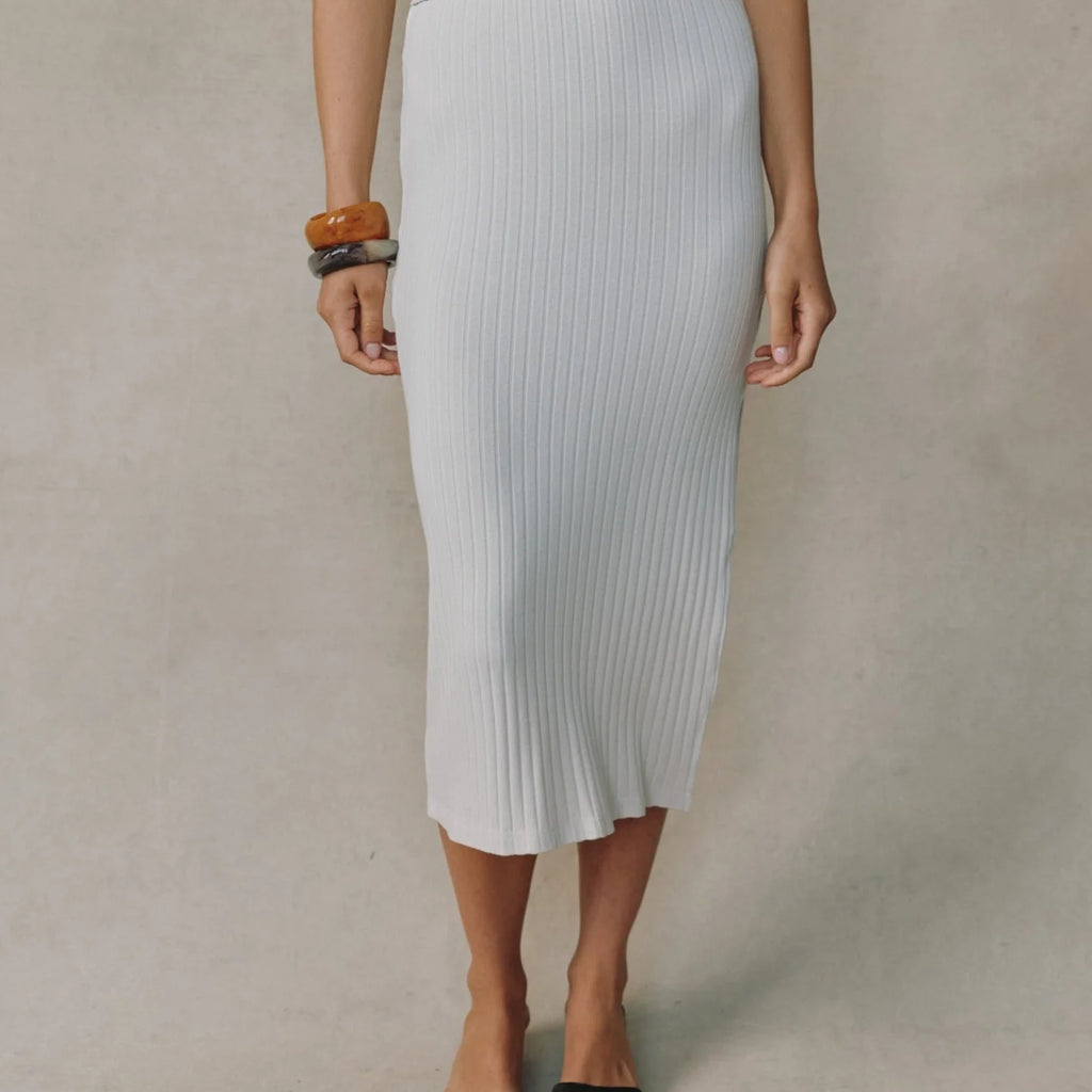 Bella Dahl Clean Waist Knit Skirt With Side Slit