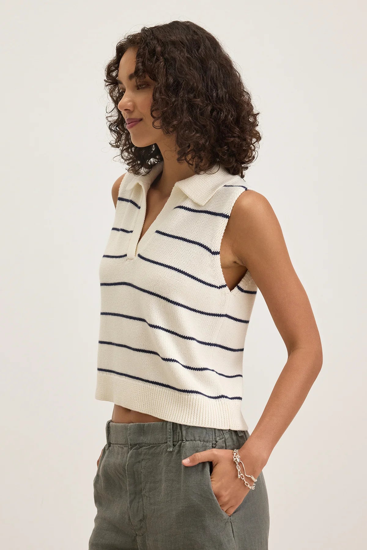Velvet Nayla Cotton Cashmere Sweater Vest