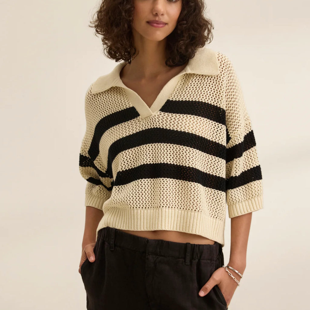 Velvet York Cotton Cashmere Mesh Sweater Polo