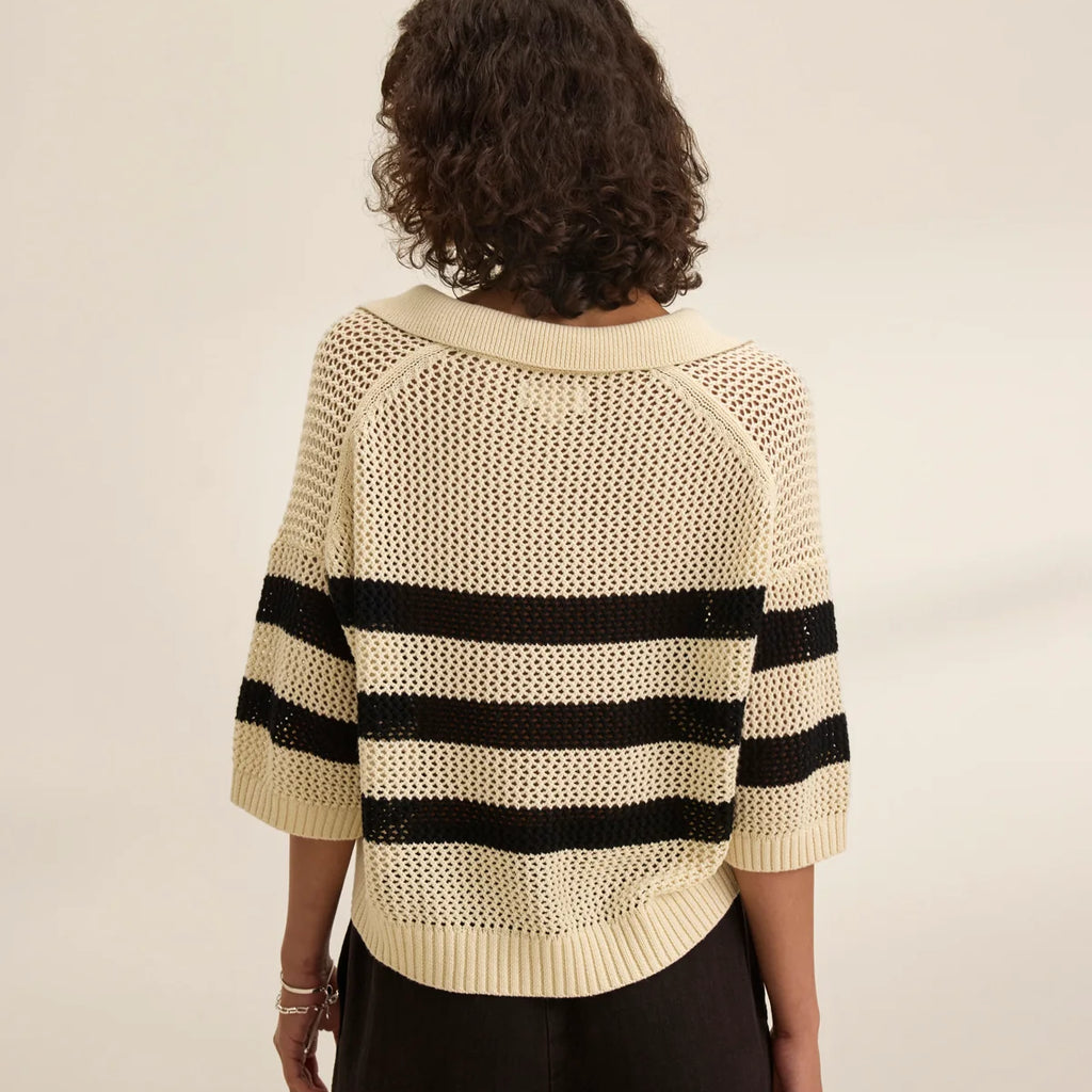 Velvet York Cotton Cashmere Mesh Sweater Polo