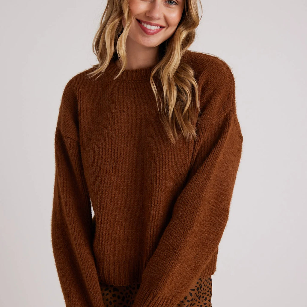 Bella Dahl Drop Shoulder Fuzzy Chenille Sweater