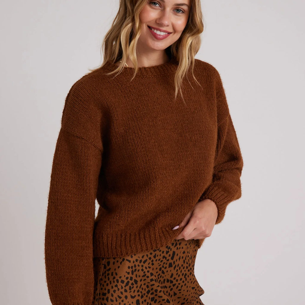 Bella Dahl Drop Shoulder Fuzzy Chenille Sweater