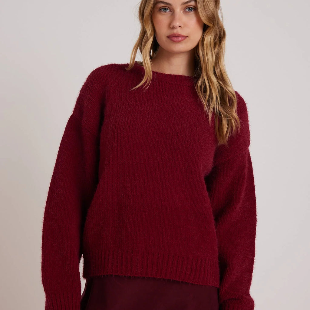 Bella Dahl Drop Shoulder Fuzzy Chenille Sweater