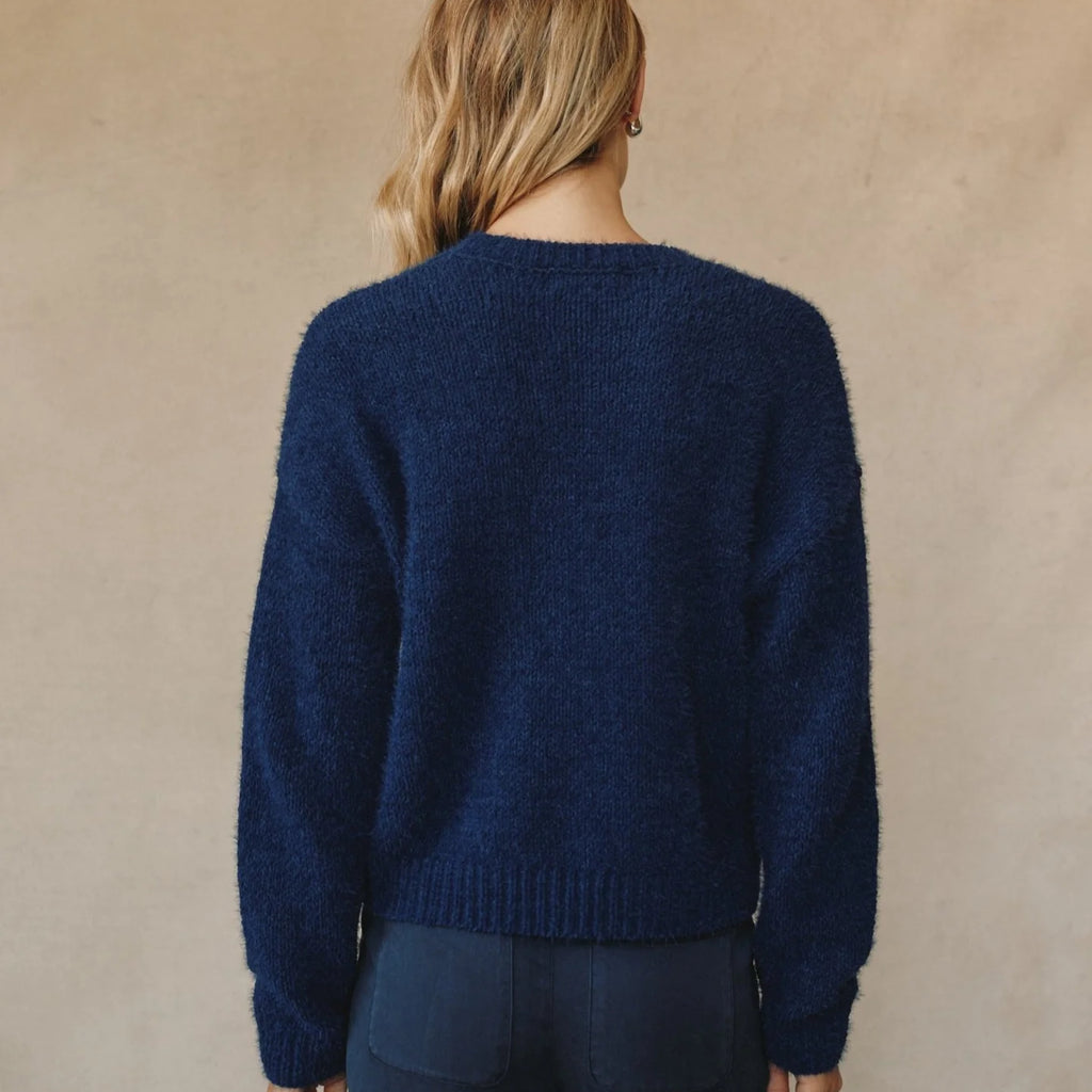Bella Dahl Drop Shoulder Fuzzy Chenille Sweater