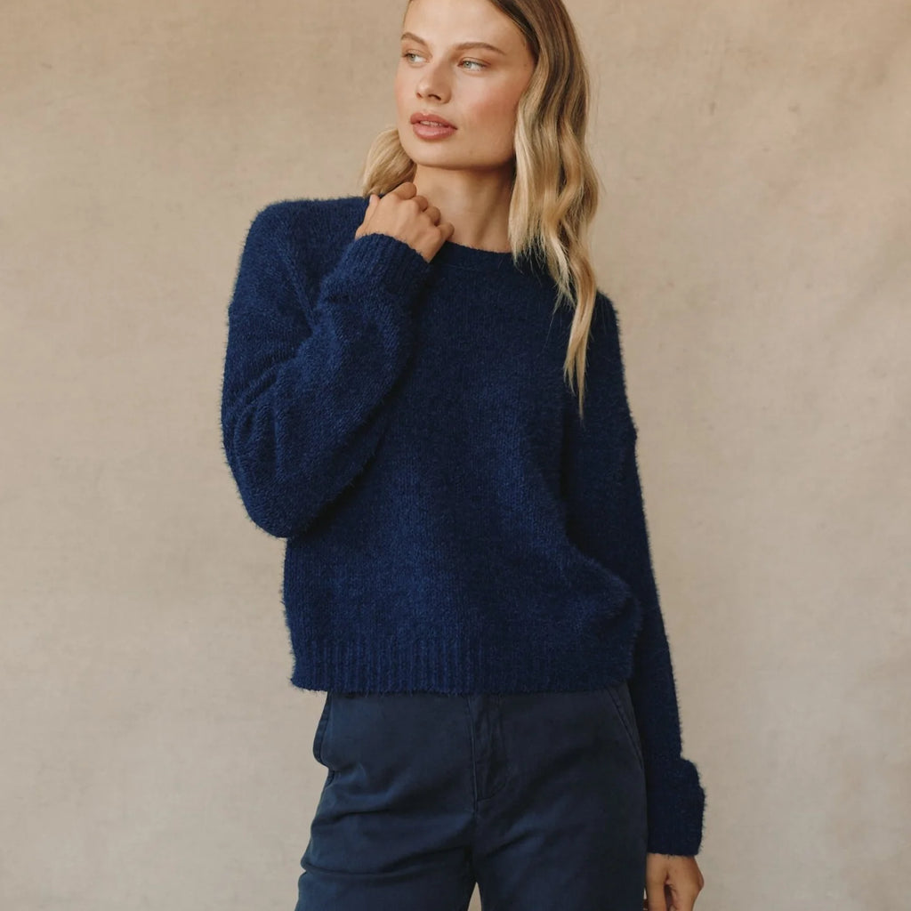 Bella Dahl Drop Shoulder Fuzzy Chenille Sweater