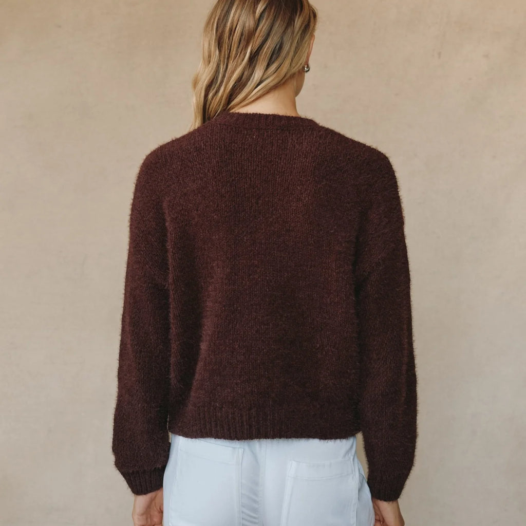 Bella Dahl Drop Shoulder Fuzzy Chenille Sweater