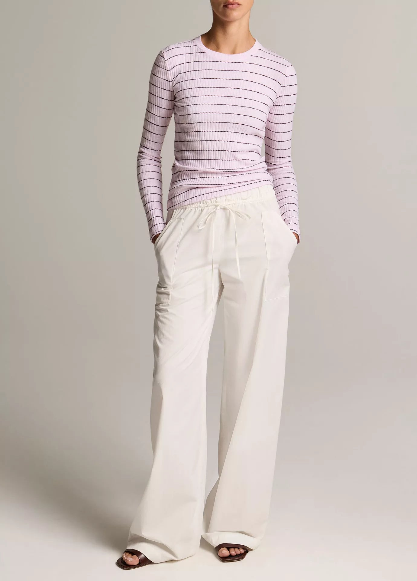 Vince Striped Ribbed Cotton Long-Sleeve T-Shirt