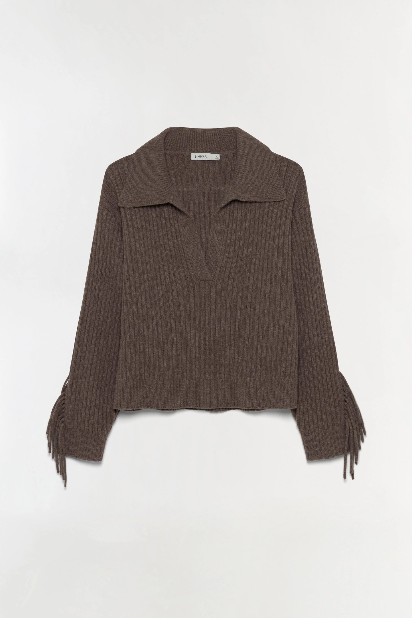 Simkhai Natalia Collared Fringe Sweater