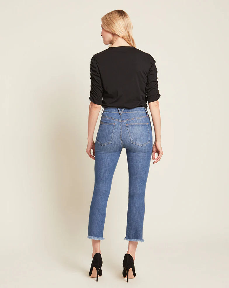 Veronica Beard Waldorf Ruched-Sleeve Tee