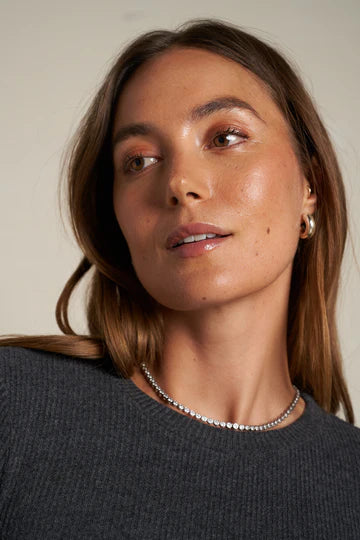 Perfect White Tee Jolie Sweater Rib Crew Neck Long Sleeve Top