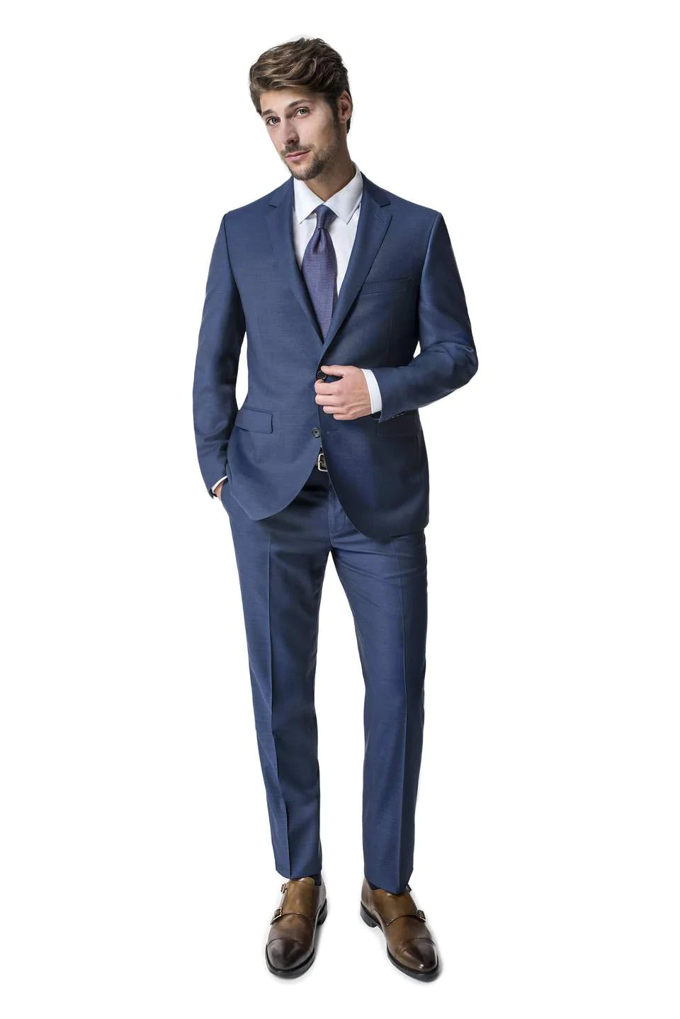 Baroni Prive Semi-Slim Fit Suit American Blue Suit