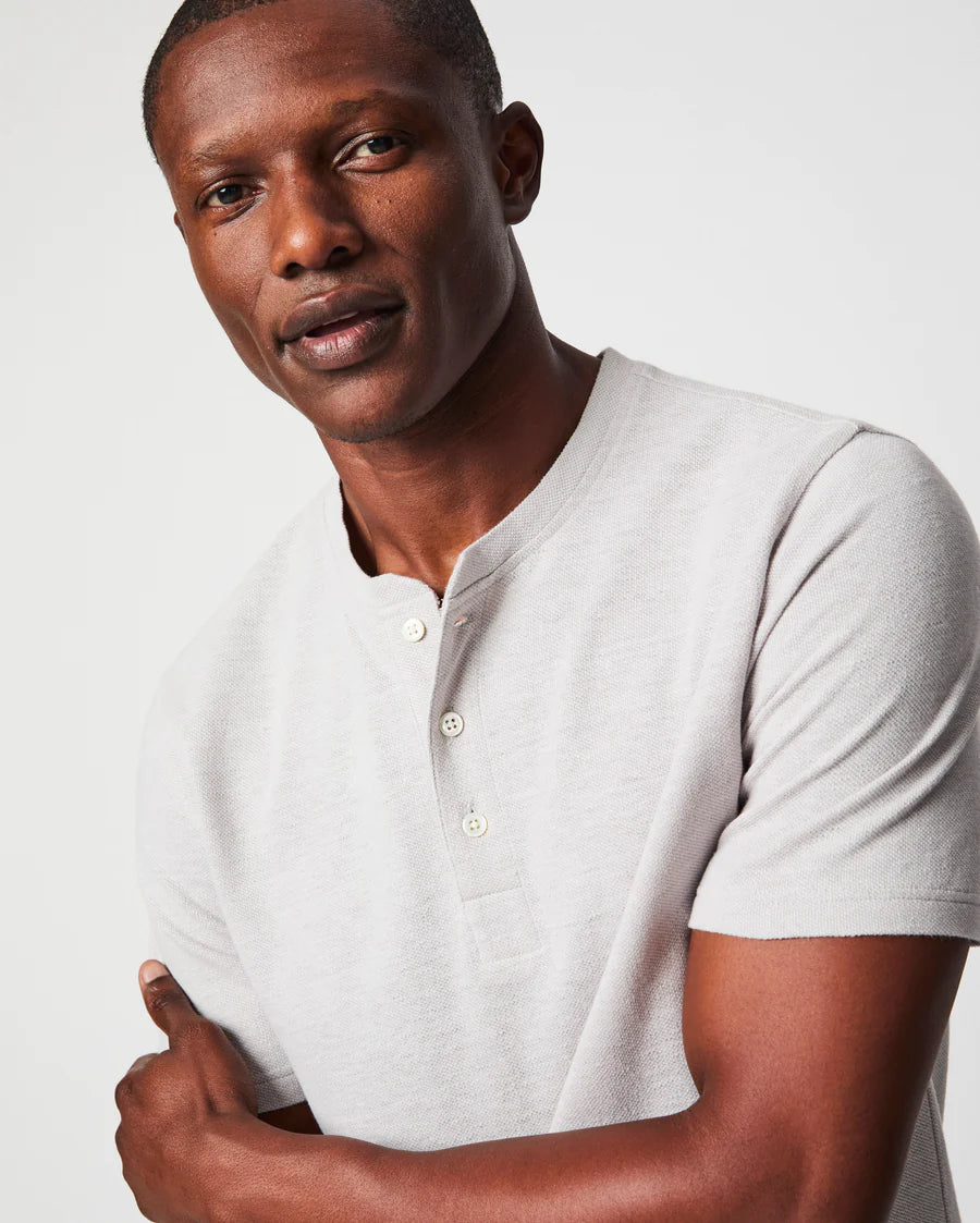 Billy Reid Short Sleeve Hemp Cotton Henley