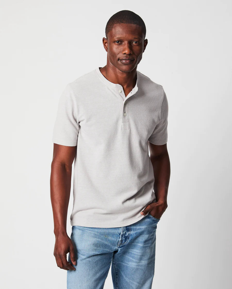 Billy Reid Short Sleeve Hemp Cotton Henley