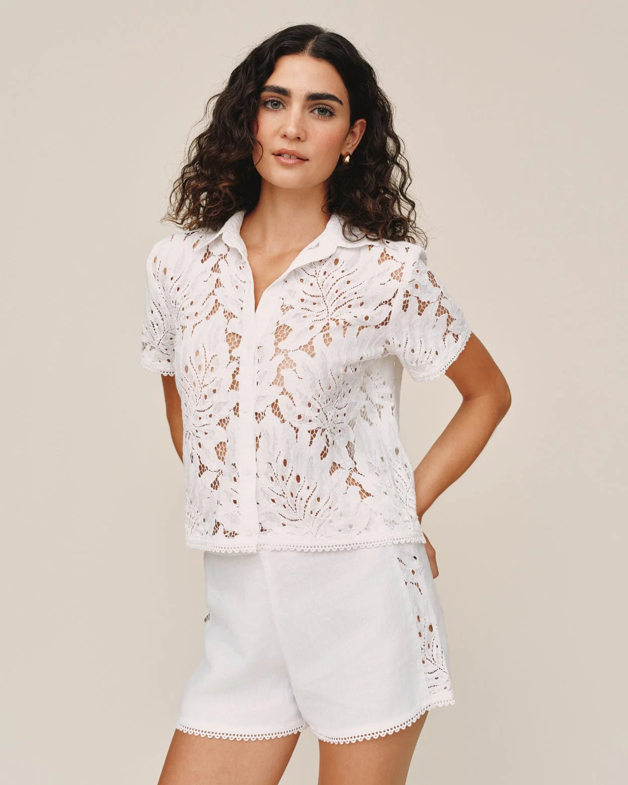 Bella Dahl Short Sleeve Contrast Button Down