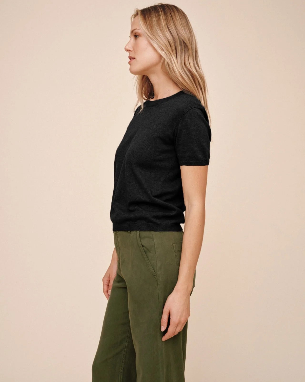 Bella Dahl Short Sleeve Crew Neck Knit Top