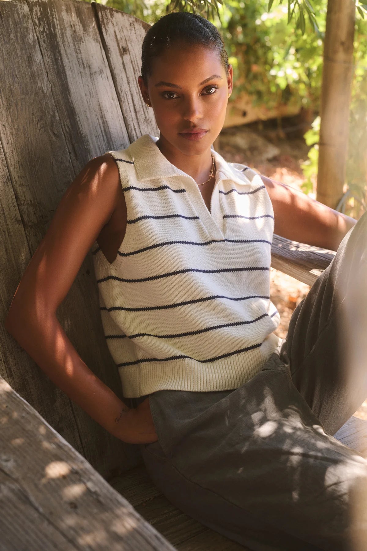 Velvet Nayla Cotton Cashmere Sweater Vest