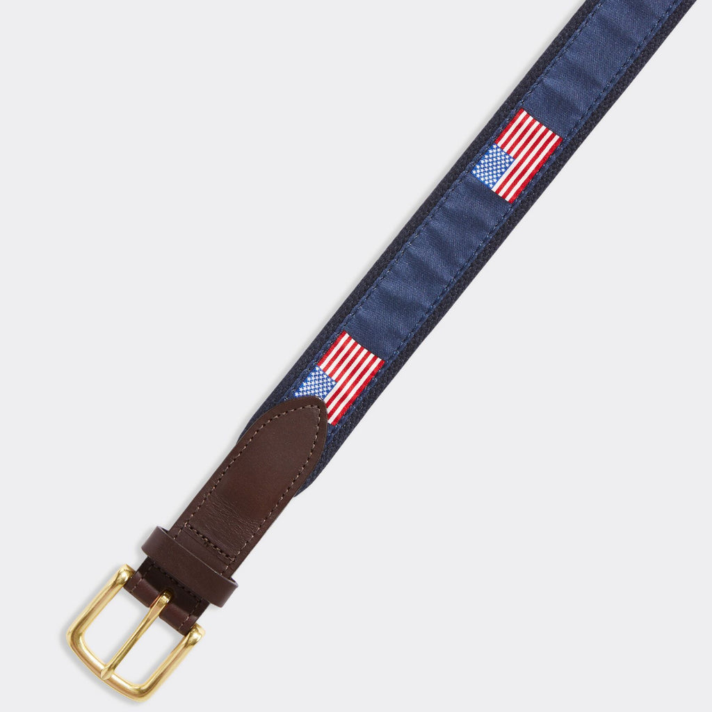 Vineyard Vines Men's American Flags Canvas Club Belt