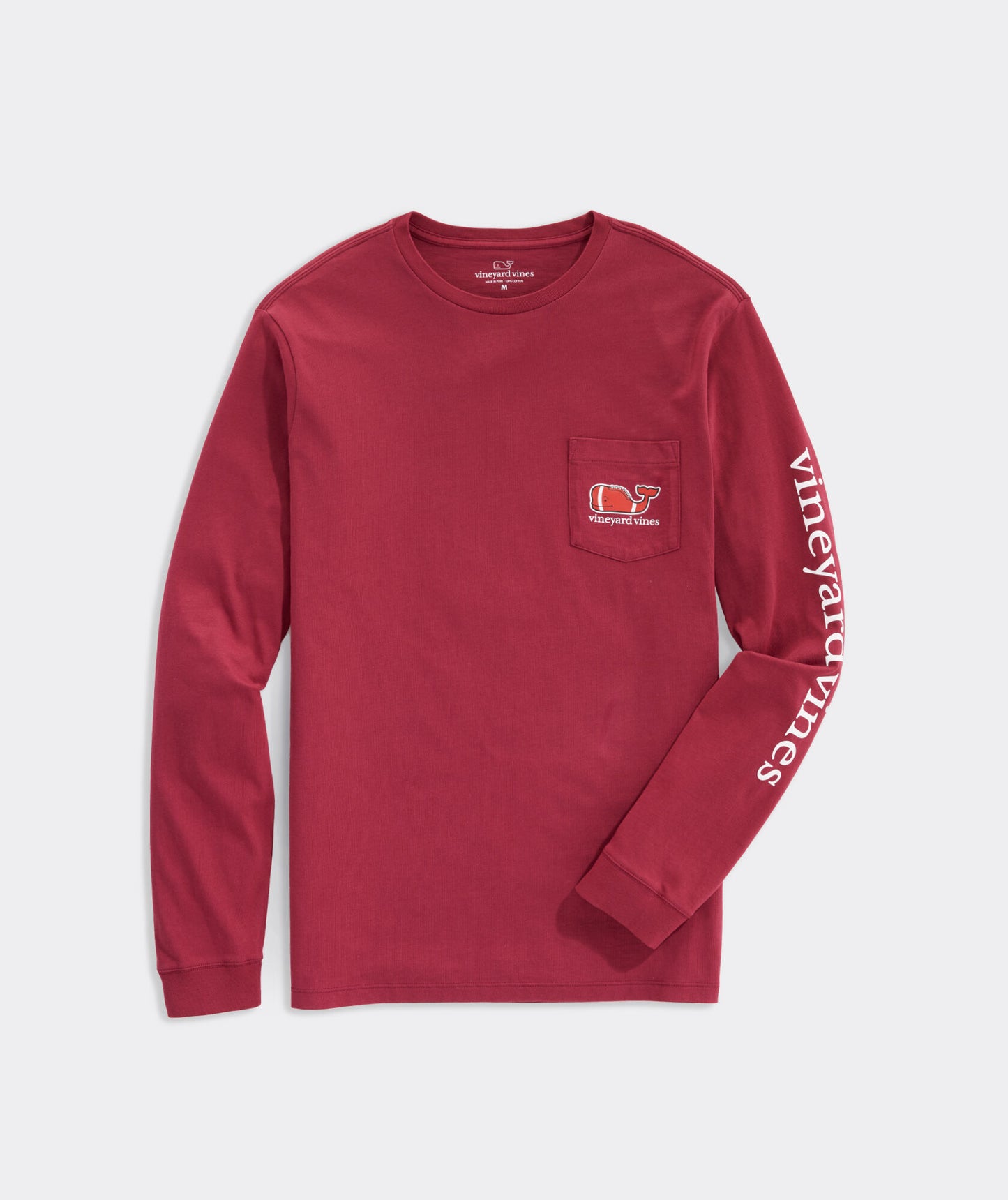 Vineyard Vines Men's Football Whale Long-Sleeve Pocket Tee