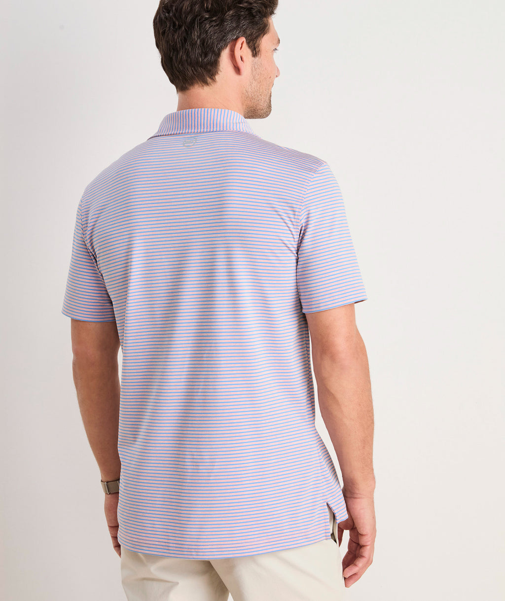 Vineyard Vines Performance Bradley Stripe Sankaty Polo
